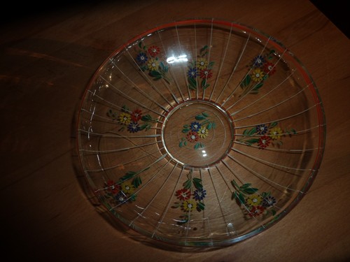 Alte fein glasschale bemalt - glasschale,