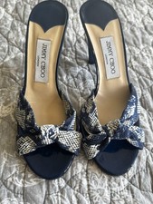 JIMMY CHOO Blu/Blk Mules