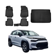 Fußmatten & Kofferraumwanne Set für Citroen C3 2016-2024 Gummi TPE Schwarz 5x