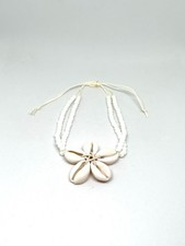 Perlen Armband Muschel Blume weiß creme