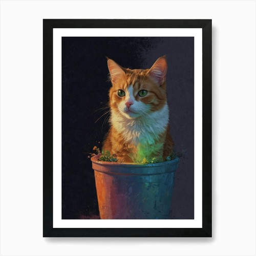 Katze topf kunstdruck - im,