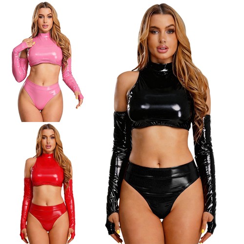 Damen wet look - look, lackleder