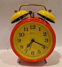 C2 VINTAGE SPACE AGE BLESSING WECKER UHR ALARM ORANGE GELB WEST-GERMANY