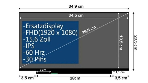 Zoll display für hp 850 - 15,6,
