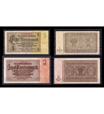 DEUTSCHE RENTENBANK - EINE UND ZWEI RENTENMARK