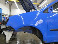 Kotflügel links Polo 9N3 Summerblue LA5F