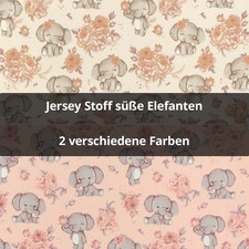 Jersey Stoff süße Elefanten
