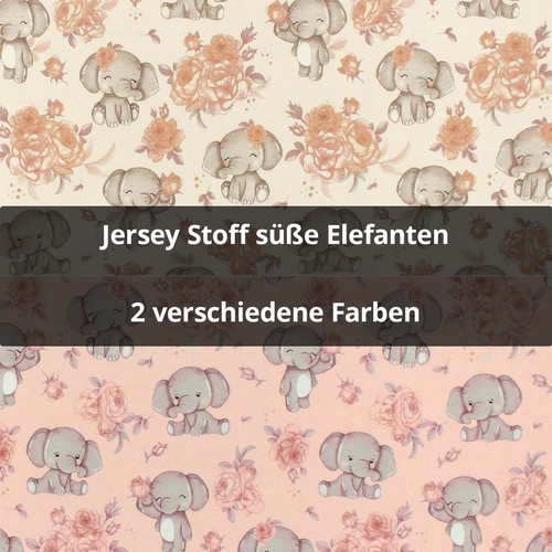 Jersey stoff süße elefanten - süße,