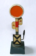 Trix H0 Vorsignal mechanisch 7 cm Mast alt vintage Blech Metallguss Handsignal