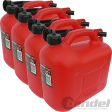 4x 10L BENZINKANISTER RESERVEKANISTER +AUSGIESSER KRAFTSTOFF DIESEL KANISTER ROT