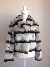 Pelzjacke aus Rex-Kaninchen (Chinchilla-Optik) Gr. 34–36