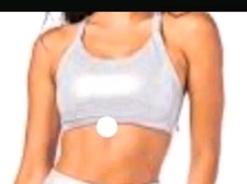 NEU ZUMBA Gr.S SILBER METALLIC OPEN BACK BRA SPORT FITNESS