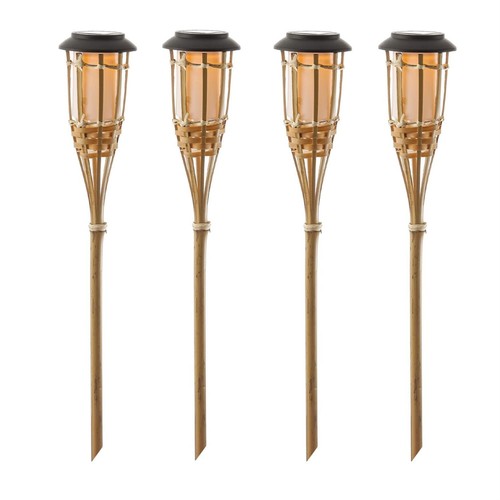 Led solar gartenfackel bambus - led,
