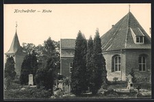 Ansichtskarte Kirchwerder, Kirche St. Severini mit Kirchhof 