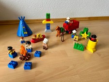 Lego Duplo großes Western Indianer Set Dorf mit Tipi Postkutsche + 8 Figuren