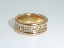 750 Gelbgold Rotgold 18K Gold Ring Diamant 15,3 g Verlobung RG 56 - 17,8 mm 9212