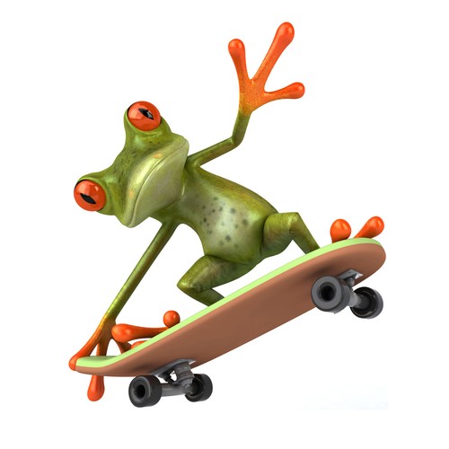 Skater frosch aufkleber x - frosch,