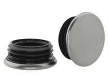 Lamellenstopfen Ø 38 mm rund Kunststoff mit Metallkappe vernickelt Rohrabschluß