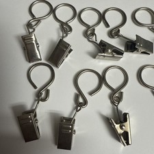 10 x Clips Metall Klammern Öse, Seilspannhaken Gardinen Vorhänge, Gardinenhaken