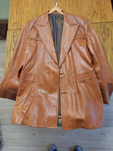 Nappaleder jacke mittelbraun - nappaleder,