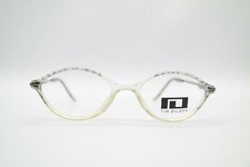 Vintage Tim Dilsen TD417 Transparent Grau oval Brille Brillengestell NOS
