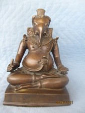 Alte antike Bronze Skulptur Ganesha Buddha H.22,5cm B.14,3cm T.12,7cm, G.2,5Kg