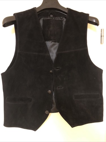 Wildleder weste herren schwarz - wildleder,