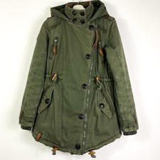 Naketano Mantel Parka Damen Gr.S Khaki Kapuze Damenmantel Halblang Herbst Winter