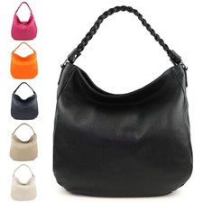 ITALY ★ ECHT LEDER FLECHT SCHULTERTASCHE UMHÄNGETASCHE LEDERTASCHE HANDTASCHE