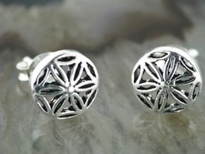 Ohrstecker Blume des Lebens Lebensblume Ornament Silberohrstecker Ohr Silber 925
