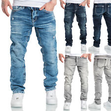 Herren Dicke Nähte Destroyed Jeans Regular Slim Denim Hose Fit 7983WD