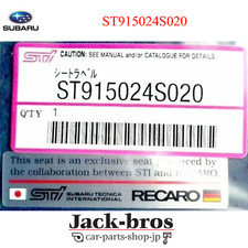 Subaru Genuine OEM Impreza WRX