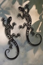 Wanddeko Geckos  schwarz Aus