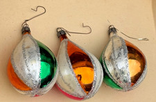 alter Christbaumschmuck, Glas Birnenform 3 Stück zum hängen Lauscha