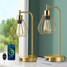 EDISHINE Tischlampe Touch Dimmbar Industrial 2er Set, Nachttischlampe mit 2