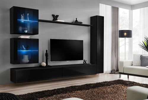 Wohnwand feniks mit led - wohnwand,