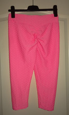Sexy Leggings Scrunch-Legging Rosa PoPo Raffung Push-  stretch 7/8Länge  Gr 42/L
