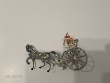 Alte Zinnfigur Pferdekutsche