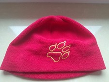 Jack Wolfskin FLEECE MÜTZE MÄDCHEN PINK One SIZE Kids Enfant gelbe Tatze