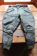 fineleders / Schöne schwere schwarze vintage Lederbreeches in ~H 50 !