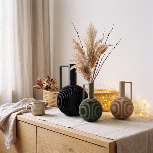 Vase krug modern gerippt - krug,