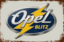 Blechschild OPEL BLITZ 30 x 20 cm Metallschild Retro Vintage Auto (0399907)