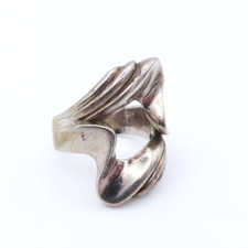 Designer Ring aus 925 Sterling Silber Vintage Modernist Mid-Century Silver  *F