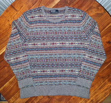 Polo Ralph Laure Herren Fair Isle Pullover Strickpullover 100 % Wolle M beige