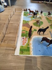 Schleich Konvolut Pferde Spielteppich Pferdefiguren Sammlung Pferde