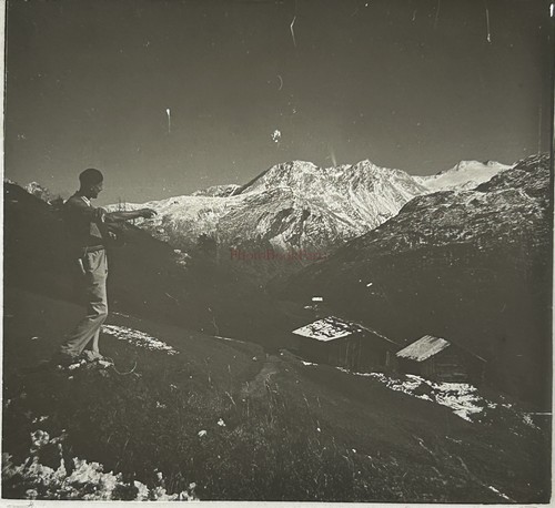 Montagne schneebedeckt c1930 - montagne,