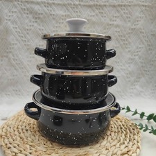 3 stück Emaille Topf Set Home