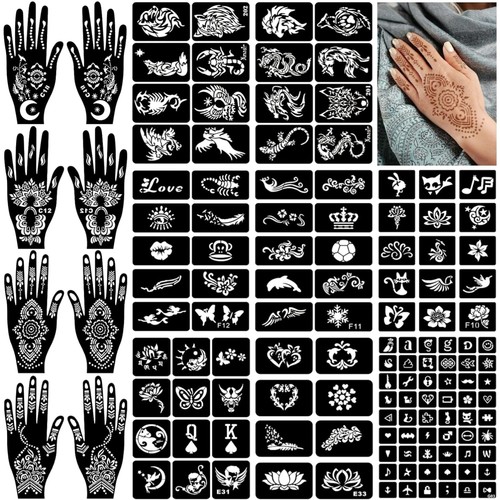 Henna tattooschablonen set - tattooschablonen,
