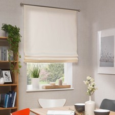 Raffrollo Stoffrollo blickdichte Baumwolloptik  uni creme inkl. Technik 60x140cm