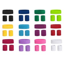 Schweißbänder 3-er Set 80er Jahre Kostüm Aerobic Stirnband Armband Schweißband